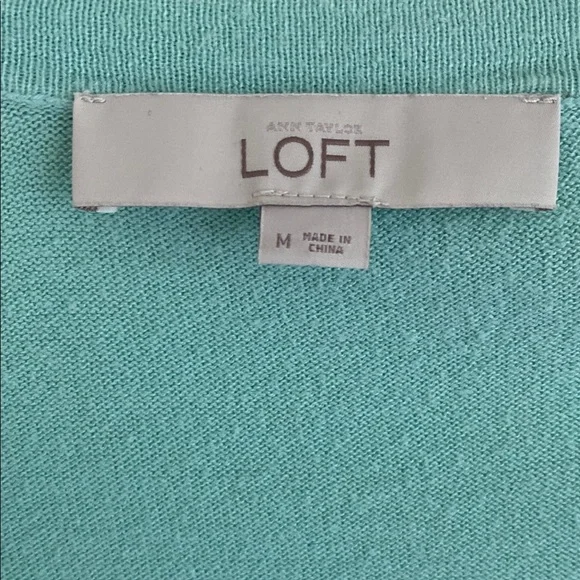 LOFT Light Green Women's Cardigan - Picture 3 of 8